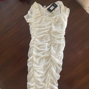 Ruched Ivory Dress (Never Worn with Tags)